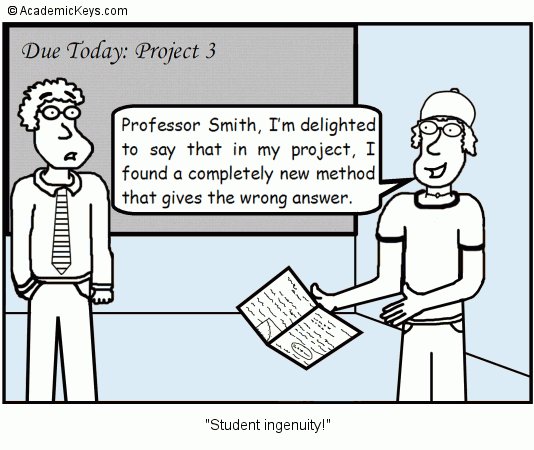 Cartoon #18, Student ingenuity!